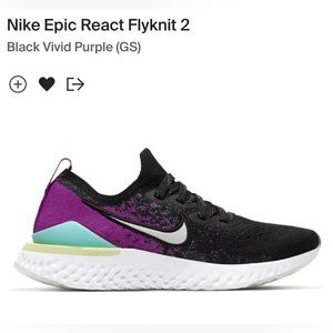 Nike Epic React Flyknit 2 - Black Vivid Purple